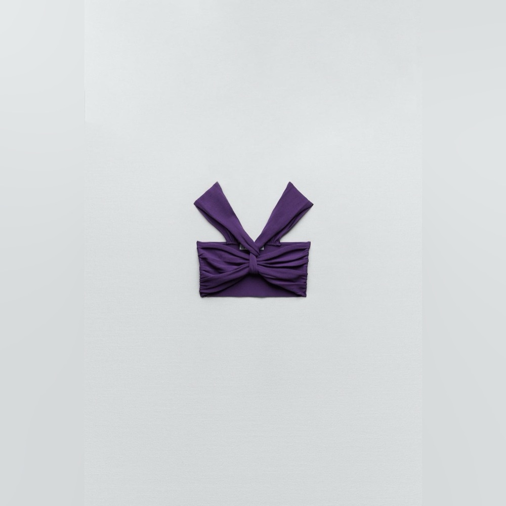 ZARA Purple Cropped Top - Picture 4 of 6